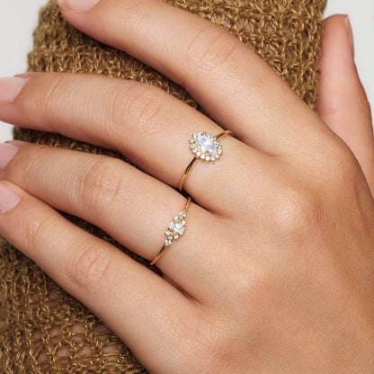 Muse™ | Złoty pierścień z kamieniem księżycowym