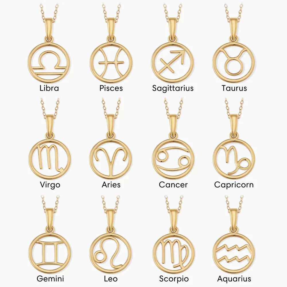 Zodia™ | Złoty naszyjnik ze znakiem zodiaku