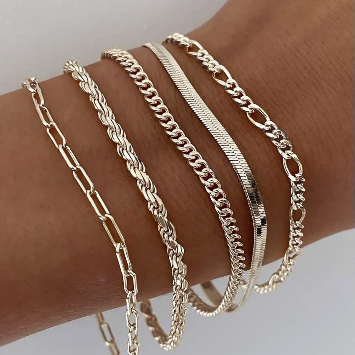 Ellis™ | Zestaw złotych bransoletek