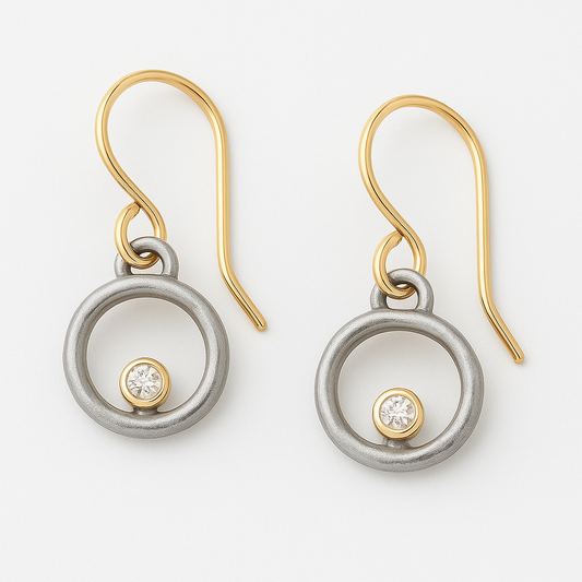 Leon™ – Vintage Gold and Silver Zirconia Earrings