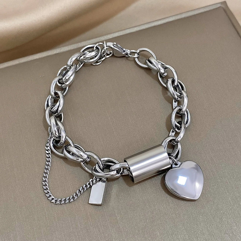 Heartened™ | Złota masywna bransoletka