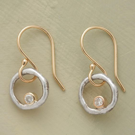 Aurielle™ | Vintage Gold & Silver Zirconia Earrings