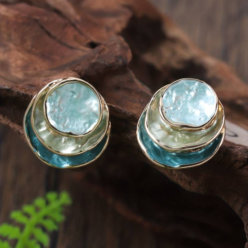 ArtLuxe™ | Wielowarstwowe okrągłe kolczyki w stylu vintage 