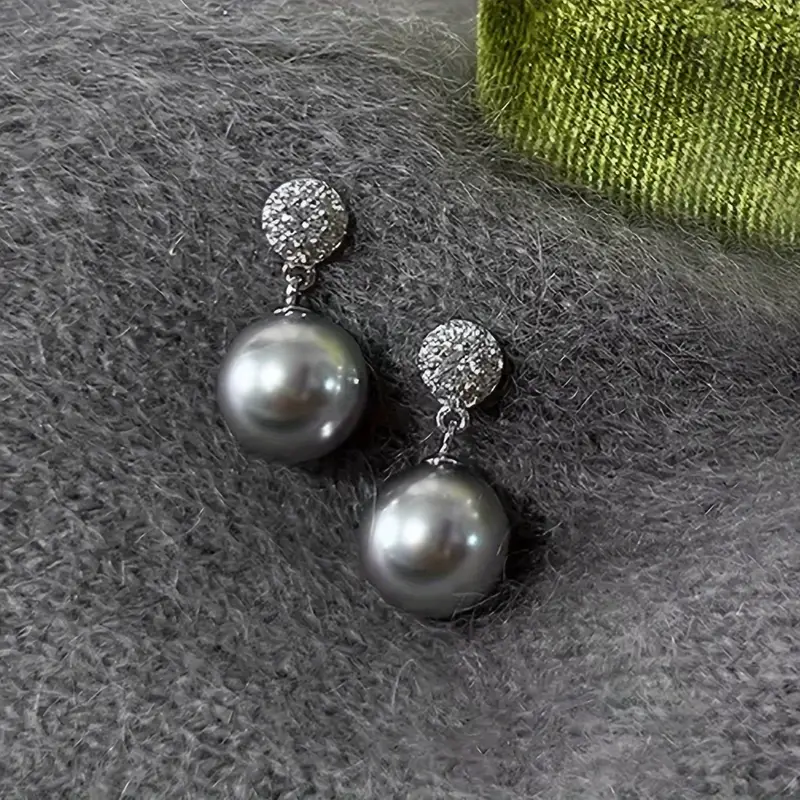 LunaLuxe™ | Eleganckie kolczyki z czarnych pereł z kryształkami 